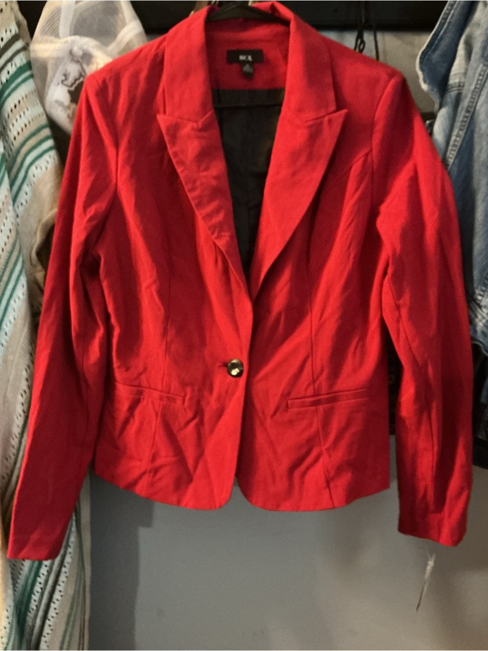 bcx red blazer size xl made in indonesia nwt